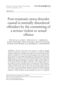 Post-traumatic stress disorder caused in mentally disordered