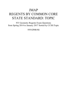 JMAP REGENTS BY COMMON CORE STATE STANDARD: TOPIC