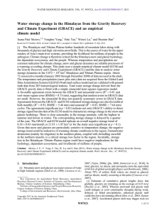 Water storage change in the Himalayas from the Gravity Recovery