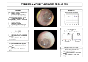 otitis media with effusion (ome or glue ear)