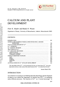 Calcium and Plant Development - Labs