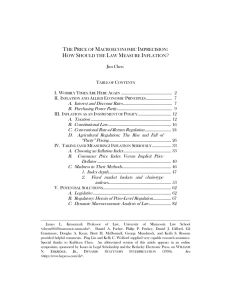 2004] legal measures of inflation 1 The Price of Macroeconomic