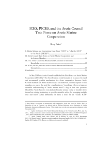 ICES, PICES, and the Arctic Council Task Force on Arctic Marine