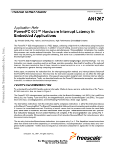 AN1267 PowerPC 603 Hardware Interrupt Latency