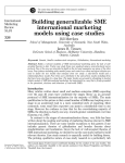 Building generalizable SME international marketing models using