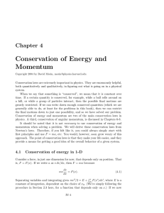 Conservation of Energy and Momentum