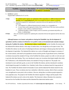 Neolithic (Agricultural) Revolution: AP Analytical DBQ Rough Draft