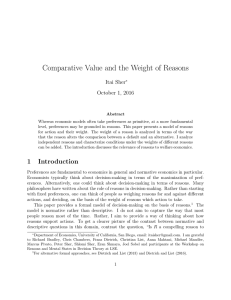 Comparative Value and the Weight of Reasons