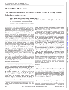 Left ventricular mechanical limitations to stroke volume in healthy