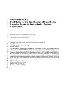 IEEE Draft Guide for the Specification of Fixed Series Capacitor