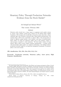 Monetary Policy Through Production Networks: Evidence from the