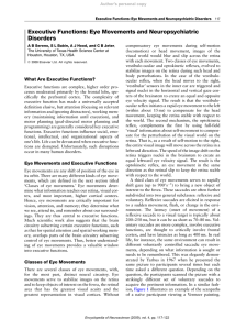 Executive Functions: Eye Movements and Neuropsychiatric Disorders