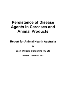 Persistence of Disease Agents in Carcases / Animal