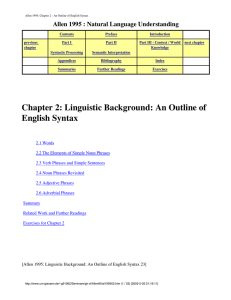 Chapter 2: Linguistic Background