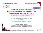Gauss`s Law and Ampere`s Law Solenoids and