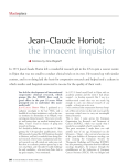 Jean-Claude Horiot: the innocent inquisitor
