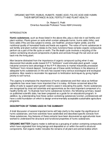 ORGANIC MATTER, HUMUS, HUMATE, HUMIC ACID, FULVIC