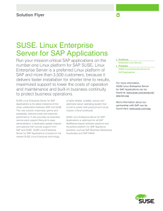 SUSE® Linux Enterprise Server for SAP Applications