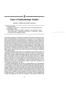 Types of Epidemiologic Studies (Rothman/Greenland)