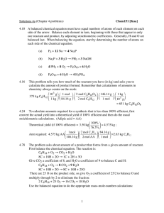 1 Solutions 4a (Chapter 4 problems) Chem151 [Kua]