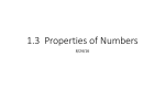 1.3 Properties of Numbers