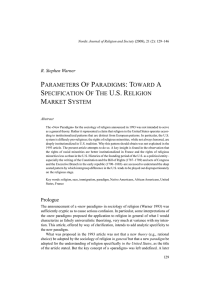 parameters of paradigms: toward a specification of the us religion