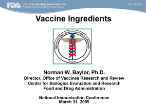 Regulatory Challenges for Vaccines of the Future
