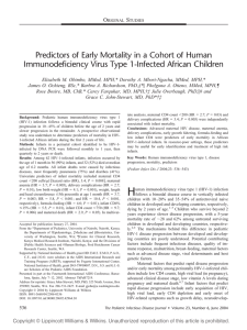 Predictors of Early Mortality in a Cohort of Human Immunodeficiency