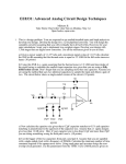 EE8331: Advanced Analog Circuit Design Techniques