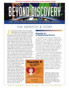 the hepatitis b story - National Academy of Sciences