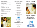 Sexual Assault Nurse Examiner Patient Medical Information and