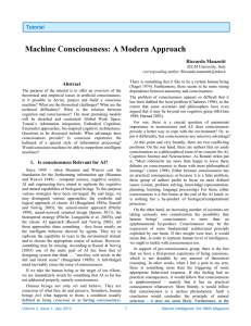 Machine Consciousness: A Modern Approach