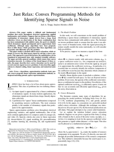 Just Relax: Convex Programming Methods for Identifying Sparse