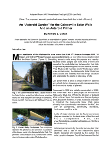 An “Asteroid Garden” for the Gainesville Solar Walk And an Asteroid