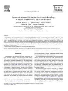 Communication and Promotion Decisions in Retailing: A Review