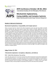 AIPS Conference October 28-30, 2016 Mechanistic Explanations