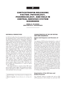 Corticotropin-Releasing Factor: Physiology, Pharmacology, And