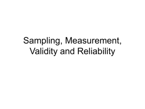 Sampling and Measurement