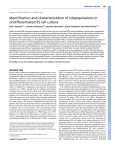 Identification and characterization of subpopulations