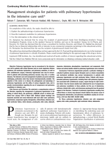 Management strategies for patients with pulmonary hypertension in