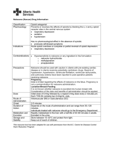Naloxone (Narcan) Drug Information Classification Opioid