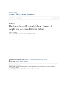 The Romulus and Remus Myth as a Source of Insight into Greek and