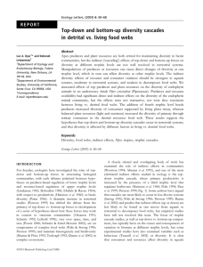 Top-down and bottom-up diversity cascades in detrital vs. living food