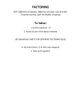 Solving Quadratics Rules