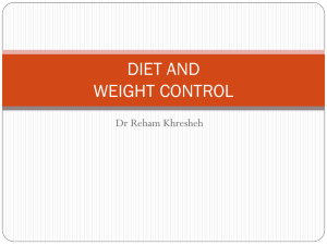 DIET AND WEIGHT CONTROL