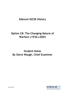 Edexcel IGCSE History Option C8: The Changing Nature