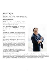 Aladdin Ayesh - Curriculum Vitae