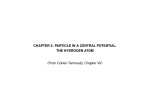 CHAPTER 2: PARTICLE IN A CENTRAL POTENTIAL. THE