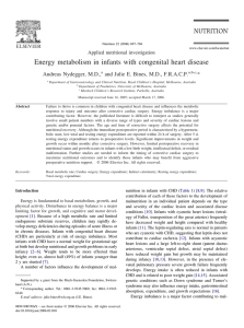 Energy metabolism in infants with congenital heart disease