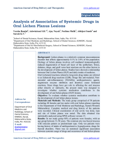 Analysis of Association of Systemic Drugs in Oral Lichen